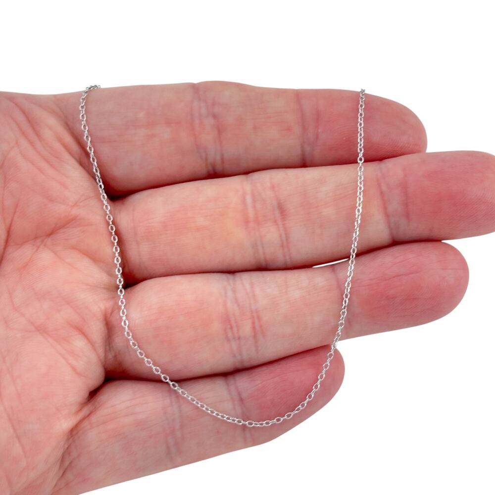 Vintage Italy Sterling Silver 925 Cable Link Chain Necklace 18.5"